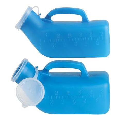 Urinario portátil para hombre, urinario masculino de 1200 ml, urinarios para hombre, botella de orina con tapa de plástico reutilizable para viajes, camping y mudanzas. (1/5)