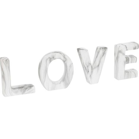 Mot à Poser Love Effet Marbre "Olen" 18cm Gris (1/5)