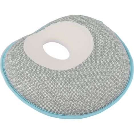 Kissen zur Formung des Babykopfes, beugt dem Flachkopfsyndrom vor, verteilt den Druck gleichmäßig, hat eine hohle Mitte, ist weich und elastisch, blaues Kissen für Neugeborene. (1/5)