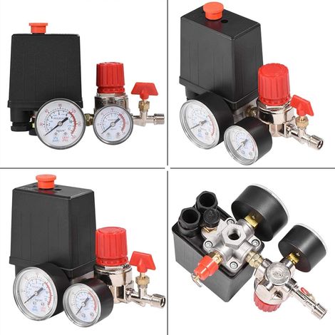 Beruf Löcher Luft Kompressor Pumpe Druck regler ventil luftpumpe Schalter mit Manometer Regler