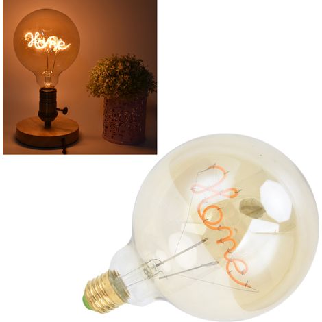 LED-Lampe mit kugelförmigem LED-Filament, Edison-Retro-Lampe E27/E26 G125, 4W HOME. (1/5)