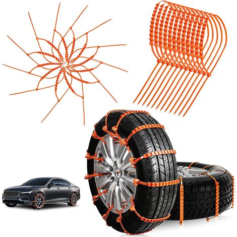 20Pcs Snow Tire Chains for Cars, Anti-Slip Traction for Winter Ice, Heavy Duty Universal Fit Vehicle Tire Chain Set with Trucks SUV, Easy Installation Durable and Reusable (1/5)