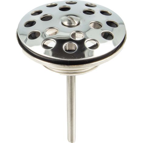 tecuro Universal Ablaufventil 1 1/4 Zoll x Ø 63 mm, Siebplatte Edelstahl poliert (1/5)