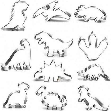 Emporte-pièces Dinosaure Kit pour Enfants Fête Anniversaire Dinosaure Déco, 11 Pièces Acier Inoxydable Emporte Pièces (Dinosaure)-Fei Yu (1/5)