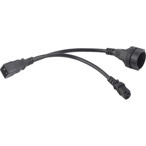 Câble de division Y IEC320 C13-C20 renforcé, gaine PVC ignifuge pour connexions multiples sécurisées (1/5)