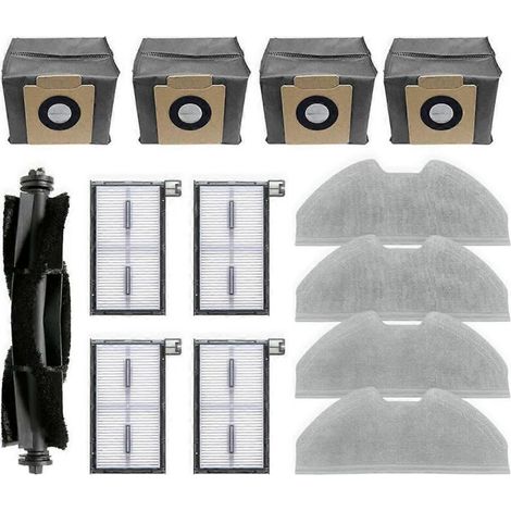 Pièces de rechange pour aspirateur robot X8 Pro : brosse principale, filtre HEPA, lingette de nettoyage, sac à poussière et accessoires (1/5)
