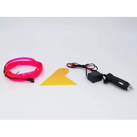Neon Draht Licht für Auto Innenraum, 3m Rosa, Flexibel & Wasserdicht (1/5)