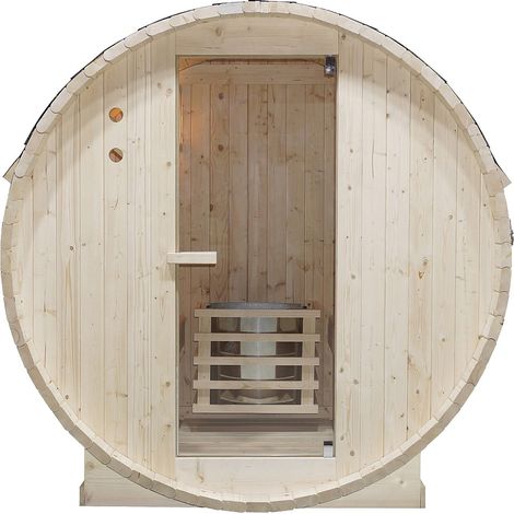 Sauna extérieur en tonneau 6 places - L185 x P220 x H190 cm - ISOKYRO
