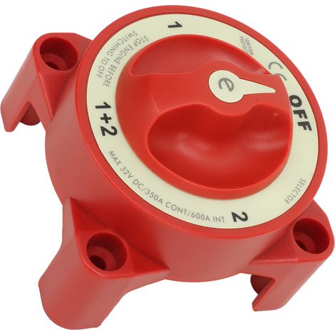 Drehknopf-Batteriewahlschalter, 3 Bolzen, 350 A, 32 V, Batterietrennschalter für Freizeitfahrzeuge, Boote und Automobile 9001E (4 Positionen) (1/5)