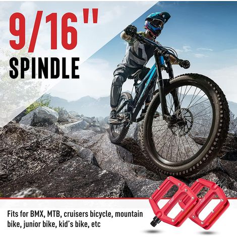 Jeu de 1 paire, pédales de vélo, pédales de vélo de montagne, pédales de route universelles 9/16", 16 cales en métal pour une bonne adhérence, adaptées aux vélos de montagne, BMX, pédales de route pli (1/5)