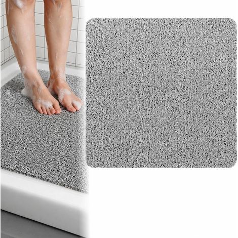 Duschmatte rutschfest – Antirutsch Badematte für Dusche & Badewanne – Wasserdurchlässige PVC (Grau, 80x80 cm)