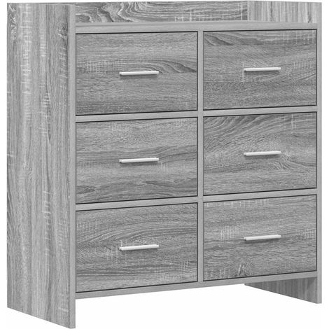 Aparador gris 75 x 33 x 80 cm Madera de ingeniería