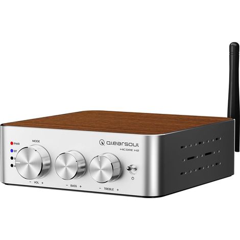 Amplificateur stéréo Hi-Fi Bluetooth 5.4 — Classe D, 100 W x2 (@ 4Ω), mode BT anti-détournement, hub 3 entrées RCA/AUX/BT pour haut-parleurs passifs, adaptateur 30 V/5 A