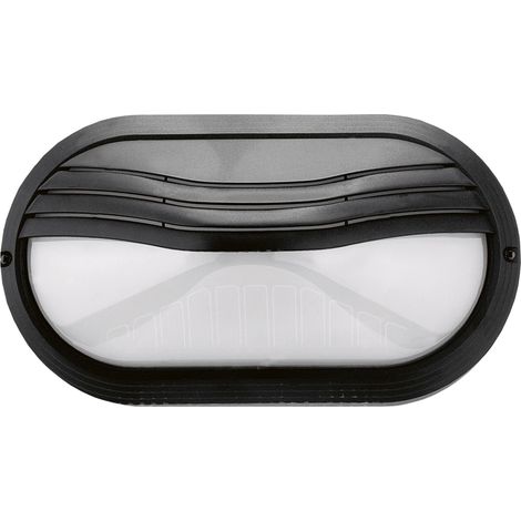 Wandleuchte Plaff Oval Hood Ip65 E27 42w Schwarz