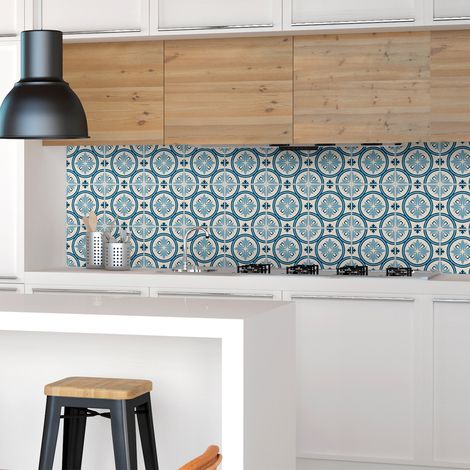 Sticker Mural Carrelage adhésif Cuisine Salle de Bain - 9 STICKERS CARRELAGES AZULEJOS RENATO - 9stickers15x15cm (1/5)