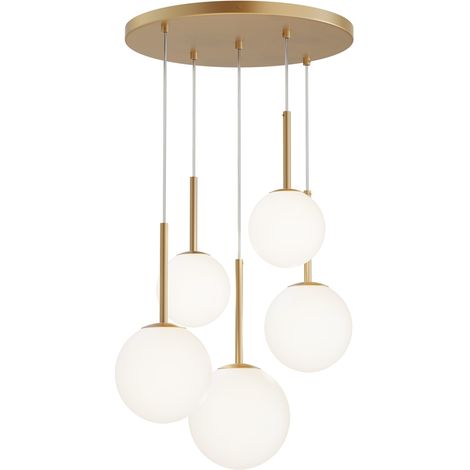 Suspension Maytoni Basic Form laiton verre 5xE14 Ø58 (1/5)
