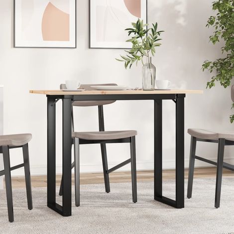 Esstisch O-Gestell 100x50x75 cm Massivholz Kiefer und Stahl vidaXL (1/5)