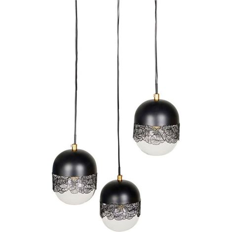 Suspension triple métal noir Stilla (1/5)