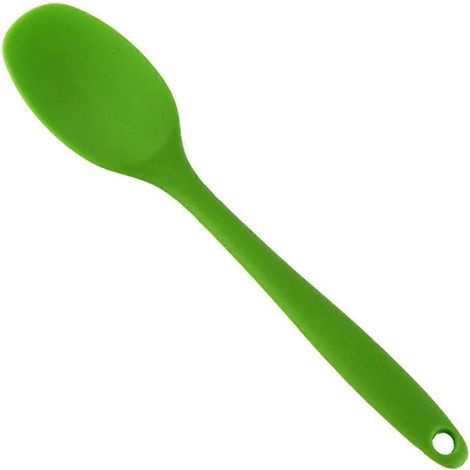 Cuillère à soupe en silicone à long manche antiadhésive pour enfants (verte)-20.60X4.40X1.00CM-Green (1/4)