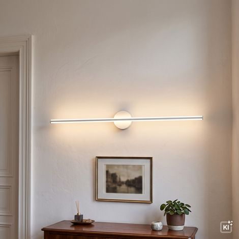 Wandlampe LED 120 cm breit Weiß länglich 3000 K warmweiß 750 lm Aluminium Wandleuchte innen Bilderleuchte (1/5)