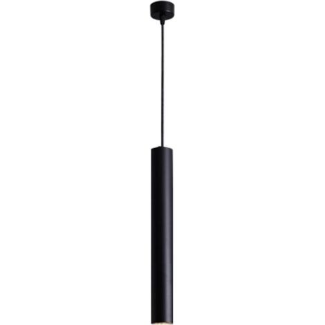 LED Lampe Suspension Nordique Long Tube Lampe Suspendue Minimaliste Créatif Plafonnier Art Moderne Décor Luminaire pour Salle à Manger Cuisine Ile lumière blanche et chaude 4000K(Noir-30cm)
