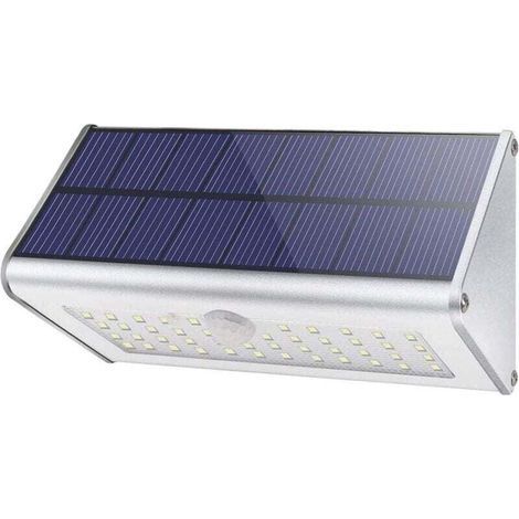 1100 lm 46 LED 4500 mAh, applique solare da esterno, corpo in lega di alluminio, rilevatore di movimento, luce notturna impermeabile senza fili, 4 modalità intelligenti (luce bianca) (1/4)