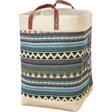 Panier à linge en jute grande capacité, sac de rangement pour vêtements sales, panier à provisions coloré pour la maison (1/5)