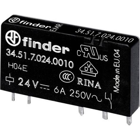 Finder 34.51.7.024.0000 Relè ad innesto 24 V/AC 6 A 1 scambio 1 pz.