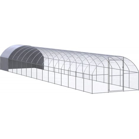 Outdoor-Hühnerstall 3x16x2 m Verzinkter Stahl
