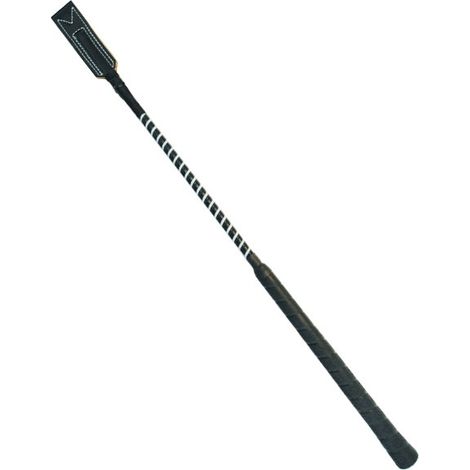 Nero e Rosso - Frustino bicolore con manico golf in gomma e punta in pelle lunghezza 65 cm