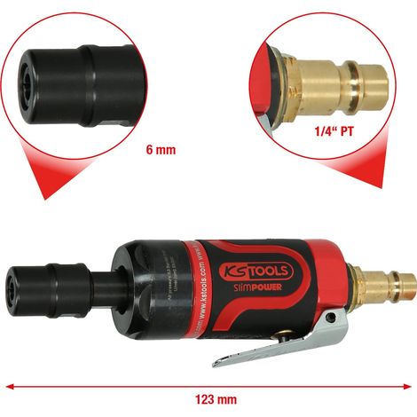 KS Tools SlimPOWER Mini-Druckluft-Stabschleifer, gerade