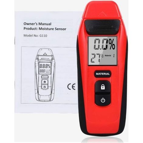 Humidimètre portable, testeur d'humidité pour matériaux de construction, sol, plancher et carton, outil précis pour le batiment (1/4)