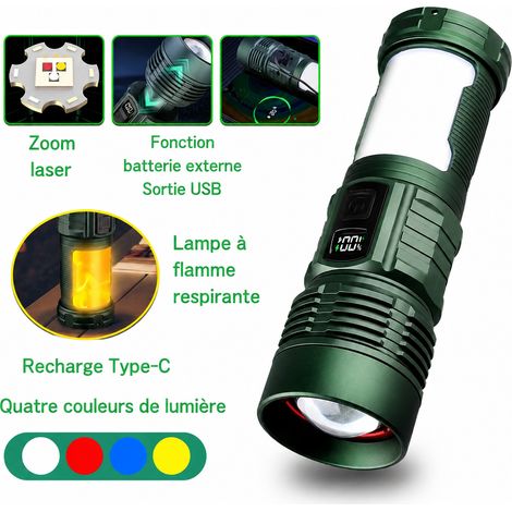 Lanterne de camping LED COB rechargeable Type-C LF-702 effet flamme sans batterie réf 0622 280 g – Livraison gratuite