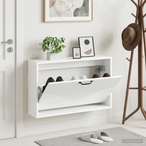 vidaXL Wall-Mounted Shoe Cabinet HOORN 71 x 17 x 43 cm Engineered Wood (1/5)