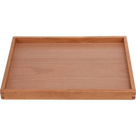 Plateau de service rectangulaire en bois pour tasses à thé et café, plateau de rangement pour collations (1/5)