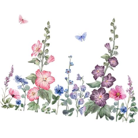 Sticker Mural Floral, Décoration Murale Artistique, Amovible, pour La Maison, comme Décoration de Fond, pour Canapé, Bureau (1/5)