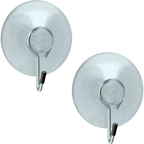 Gancho de ventosa MetalTex transparente lote de 2 piezas