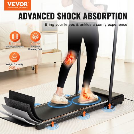 Tapis de Course sous Bureau, Tapis de Marche Pliable et Portable, 2,5 HP, Vitesse 1-10 km/h, Capacité de Charge 120 kg, avec Poignée, Télécommande et Écran LED, pour Maison, Bureau, Gym (1/5)