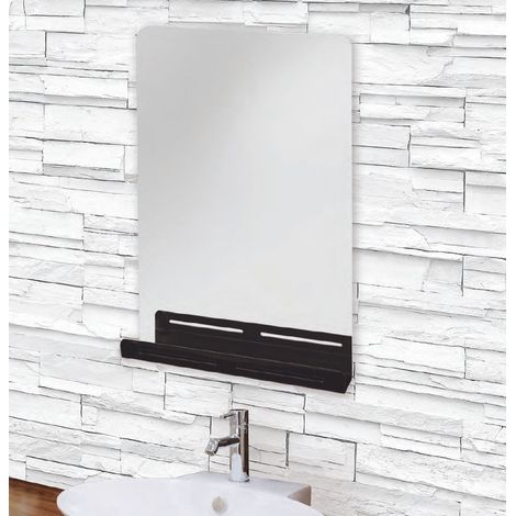 BATHME 16011 SHELF Espejo Con Repisa Negra - ref: 16011