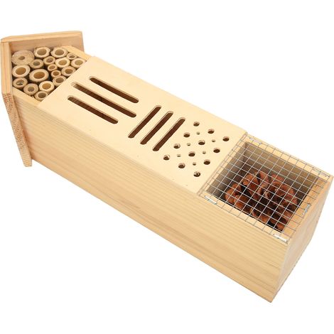 Maison à insectes en bois, hôtel à abeilles suspendu, ruche, abri pour la maison et le jardin (1/5)