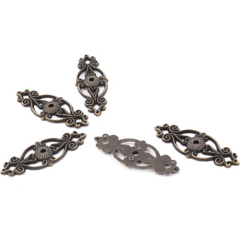 63mm x 25mm Hardware Retro Style Metall Box Ecke Dekor Bronze Ton 5 PIÈCES (1/2)