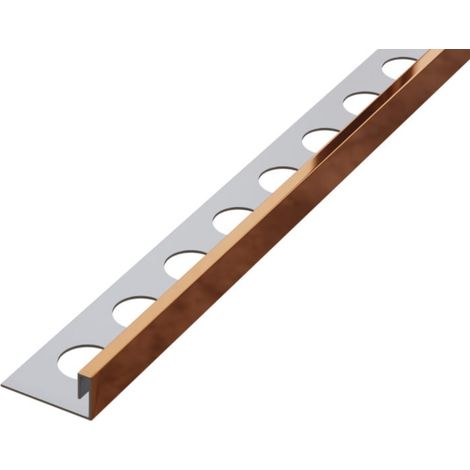 Rektifiziertes Eckprofil Js aus Edelstahl für Fliesen 1.2cm x 270cm - Glänzendes Kupfer