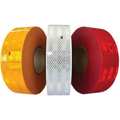 Nastro adesivo omologato retroriflettente 3M™ Diamond Grade 983 per la bordatura dei veicoli (Rosso, Bianco o Giallo) - Colore: Giallo - Lunghezza: 10 metri (1/5)