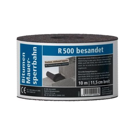 Bitumen-Mauersperrbahn R 500 besandet 10 x 0,115 m = 1,15 m² schwarz Dachpappe & Bitumen