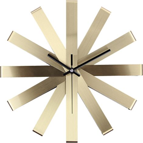Horloge murale silencieuse dorée, 30 x 30 cm, avec éclairage ruban, style luxueux et tendance, noire, minimaliste, à quartz. (1/5)