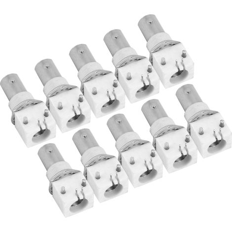 Lot de 10 connecteurs BNC blancs à montage sur circuit imprimé, angle de 90°, adaptateur 2P BNCQ9 pour systèmes de vidéosurveillance (1/5)