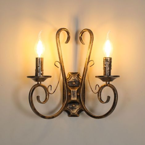 Applique Murale Industrielle, 31 31 CM E14 Douille, Marron (1/5)