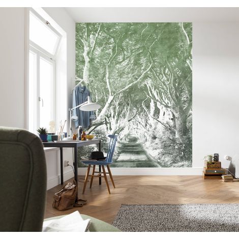 Papier peint panoramique classique,modern,naturel Alley Graphite (1/4)