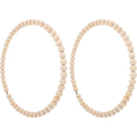 Couronne décorative suspendue en perles, style rustique, couleur kaki, lot de 8. (1/5)