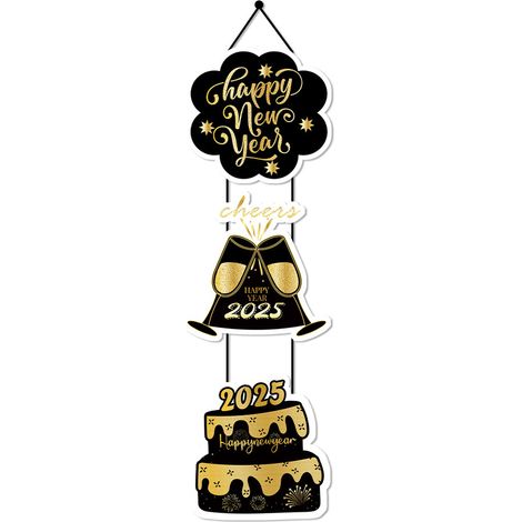 Décoration suspendue de porte pour le Nouvel An 2024, pendentif festif pour les célébrations et décorations de la fin d'année (1/5)